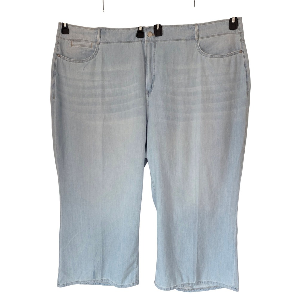 NYDJ Brigitte Wide‎ Leg Capri Jeans Womens 26W Oceanfront Blue NWT $109